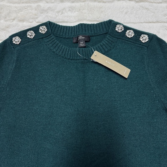 J. Crew Crewneck Sweater with Jeweled Buttons Size XS NWT - Picture 6 of 11